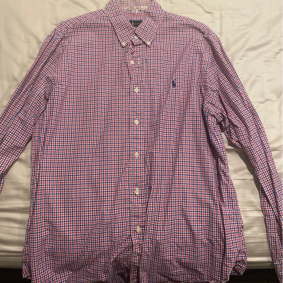 XL Red/blue checks button down shirt - Picture 1 of 1